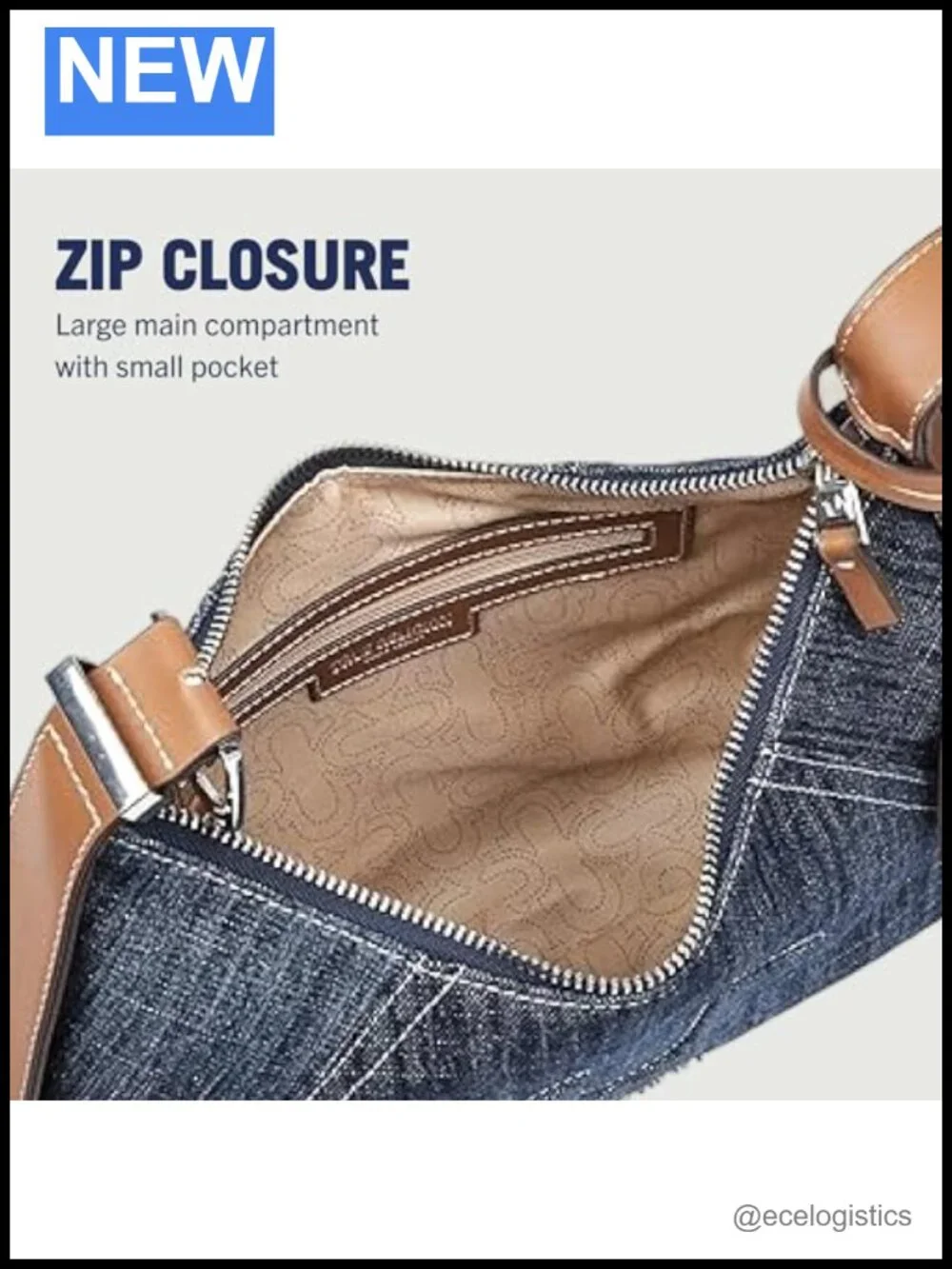 Hobo Bag with Adjustable Strap, Zip Closure, Lightweight